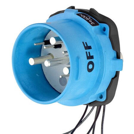 Meltric Pin & Sleeve Inlet, 100 A, 600V AC, Three Phase, 3 Pole, Screw Terminals Wire Connection Type Blue 33-98143-975